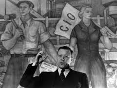 Walter Reuther (in front) and socialist/realist comrades marching toward soviet America