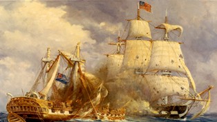 Actually, the War of 1812 went a lot better for us at sea. Here, USS Constitution blows HMS Guerriere to smitherines. Go team!